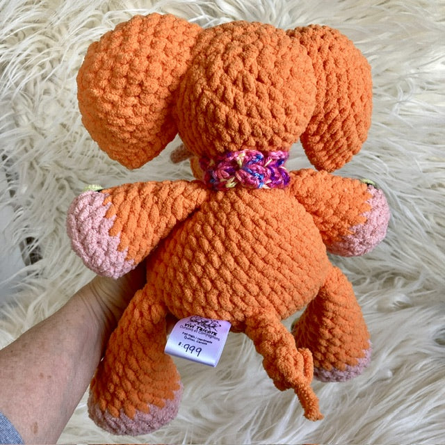 DADA L’ÉLÉPHANT ORANGE CAROTTE à grosse bedaine - peut être personnalisé en PELUCHE DE NAISSANCE