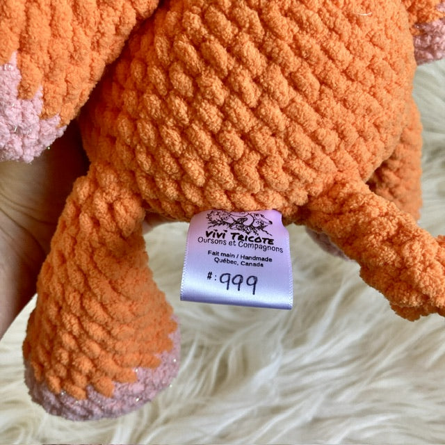 DADA L’ÉLÉPHANT ORANGE CAROTTE à grosse bedaine - peut être personnalisé en PELUCHE DE NAISSANCE