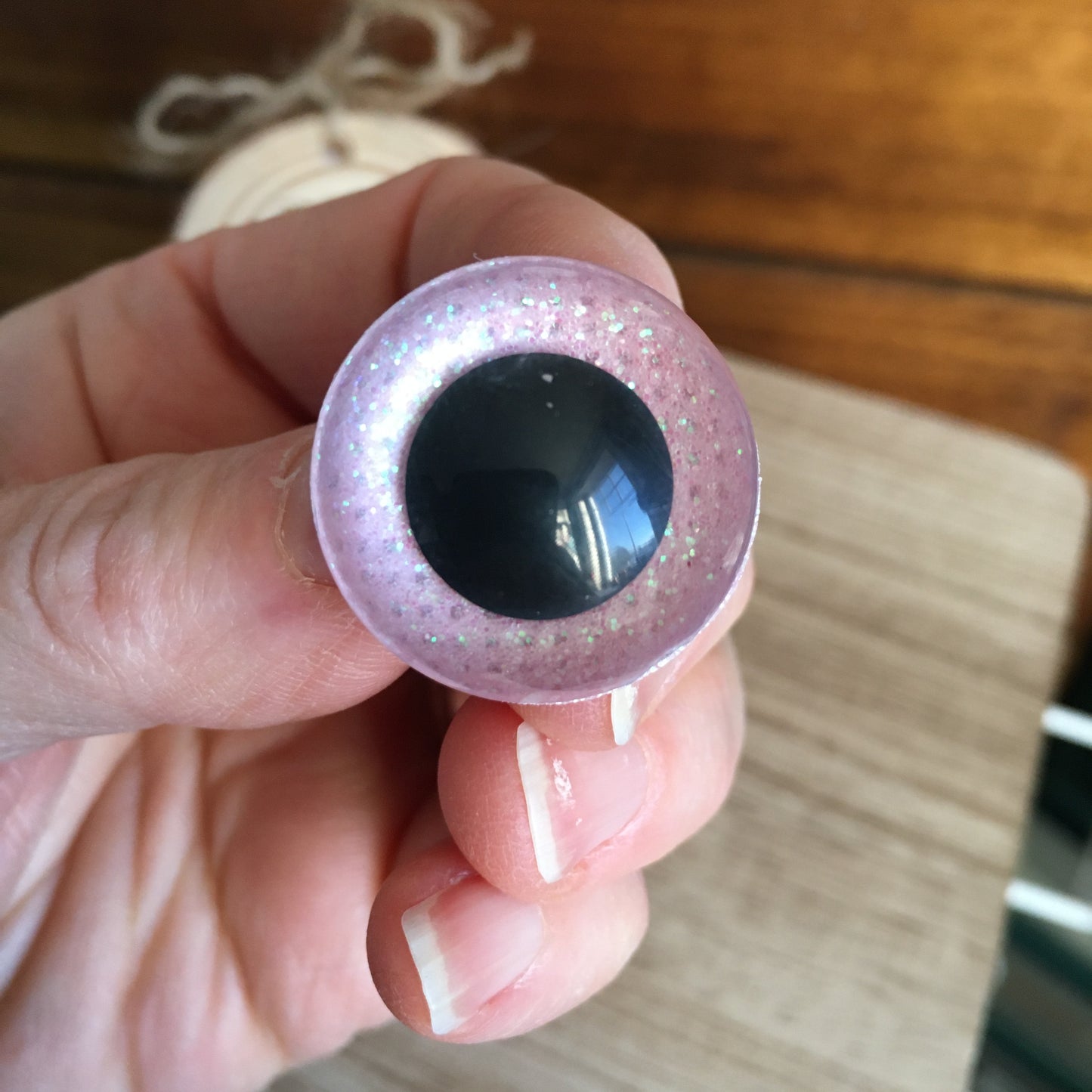 YEUX BLING-BLING couleur 1)ROSE / 16mm - 24mm