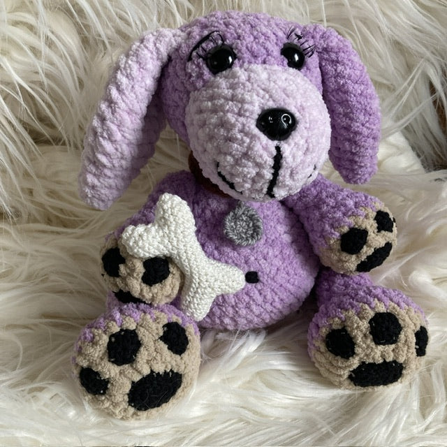 NELLY LE CHIEN - amigurumi à grosse bedaine - peut être personnalisé en PELUCHE DE NAISSANCE (#1020)