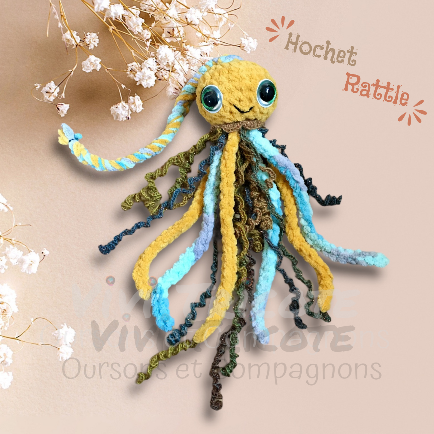 MÉDO THE MEDUSA - Amigurumi RATTLE #956
