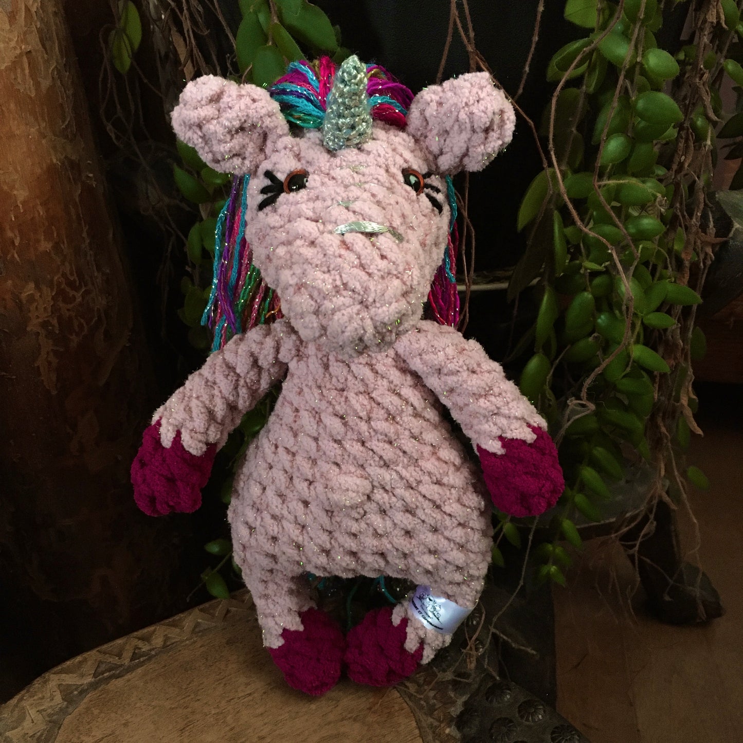 La PETITE LICORNE À COIFFER toute scintillante (Rose et Fuchsia)