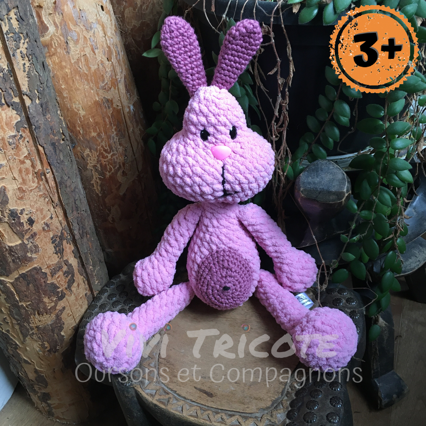 PERLIN PINPIN le lapin Squeeze-it - Rose