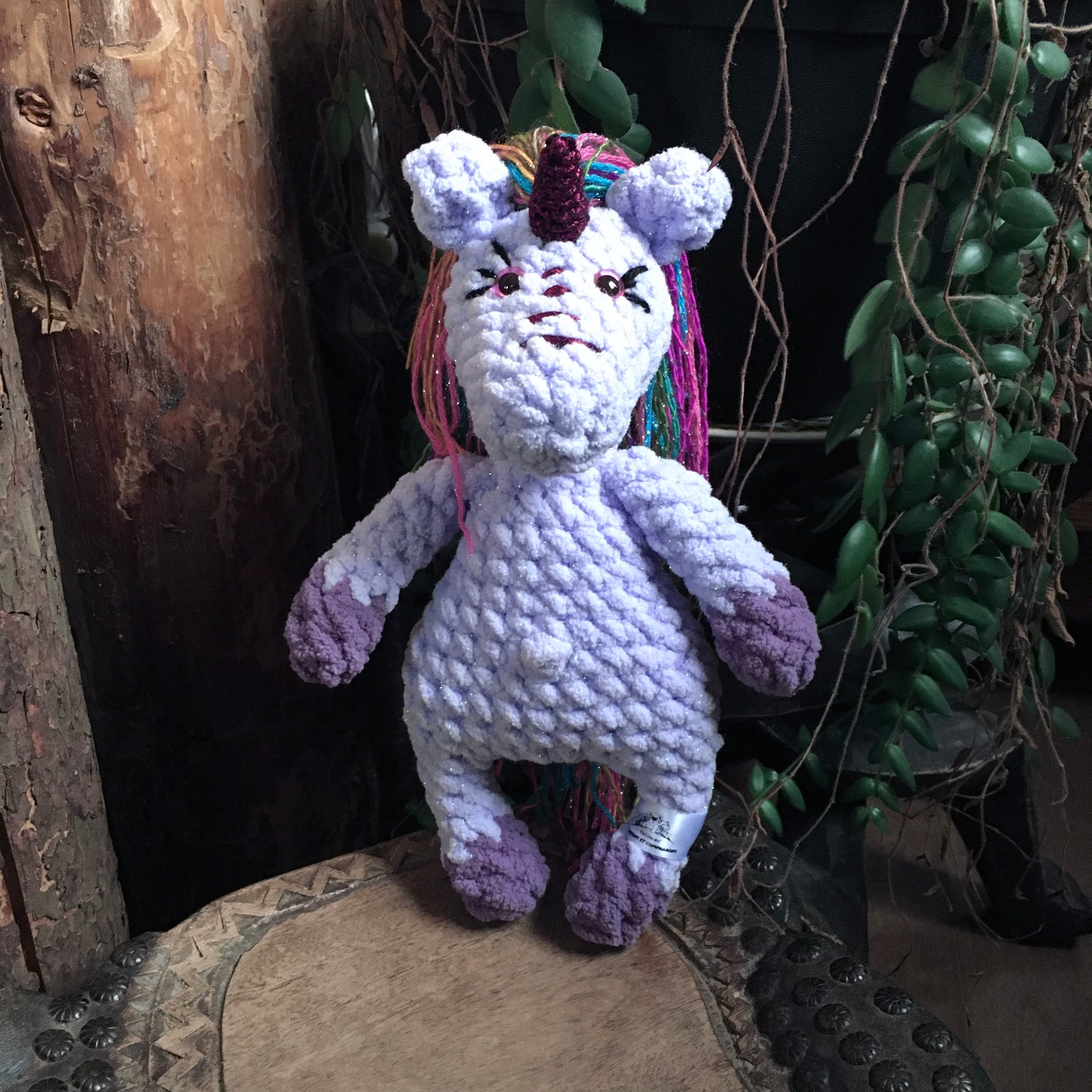 La PETITE LICORNE À COIFFER toute scintillante (Lilas et mauve)