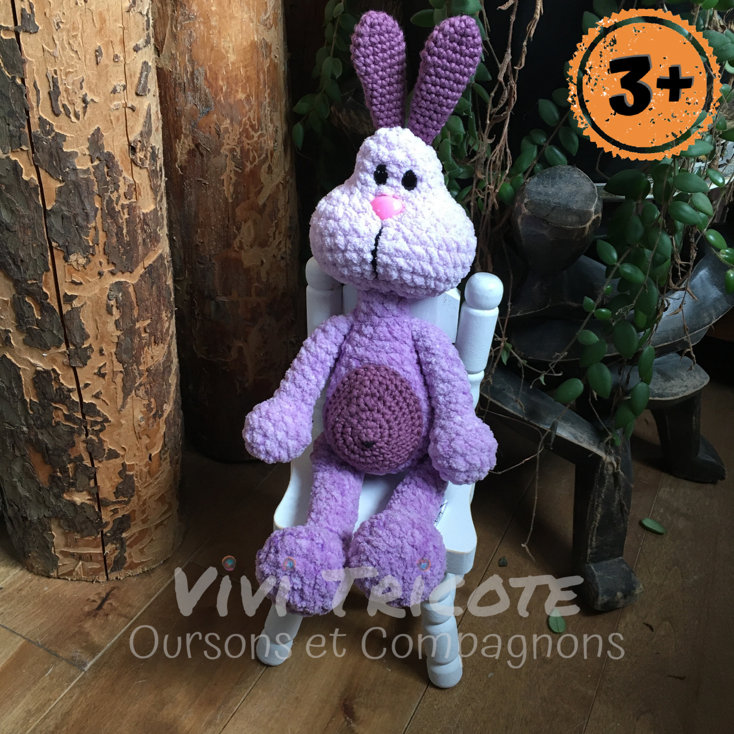 PERLIN PINPIN le lapin Squeeze-it - lilas