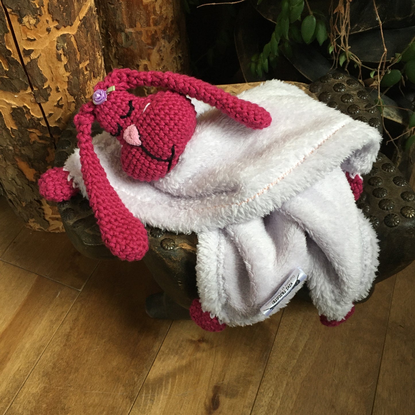 RABBIT RATTLE softie-blankie (877)