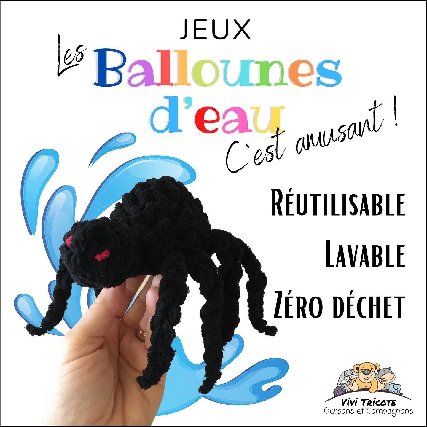 BALLOUNES D’EAU Spider et Ballounes rondes, Patron au crochet à télécharger, PDF français et anglais