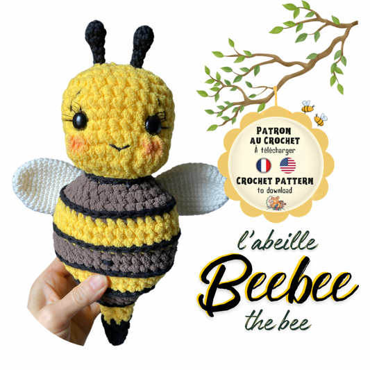 BEEBEE L’ABEILLE - PATRON AU CROCHET à télécharger, tutoriel PDF Français ou anglais