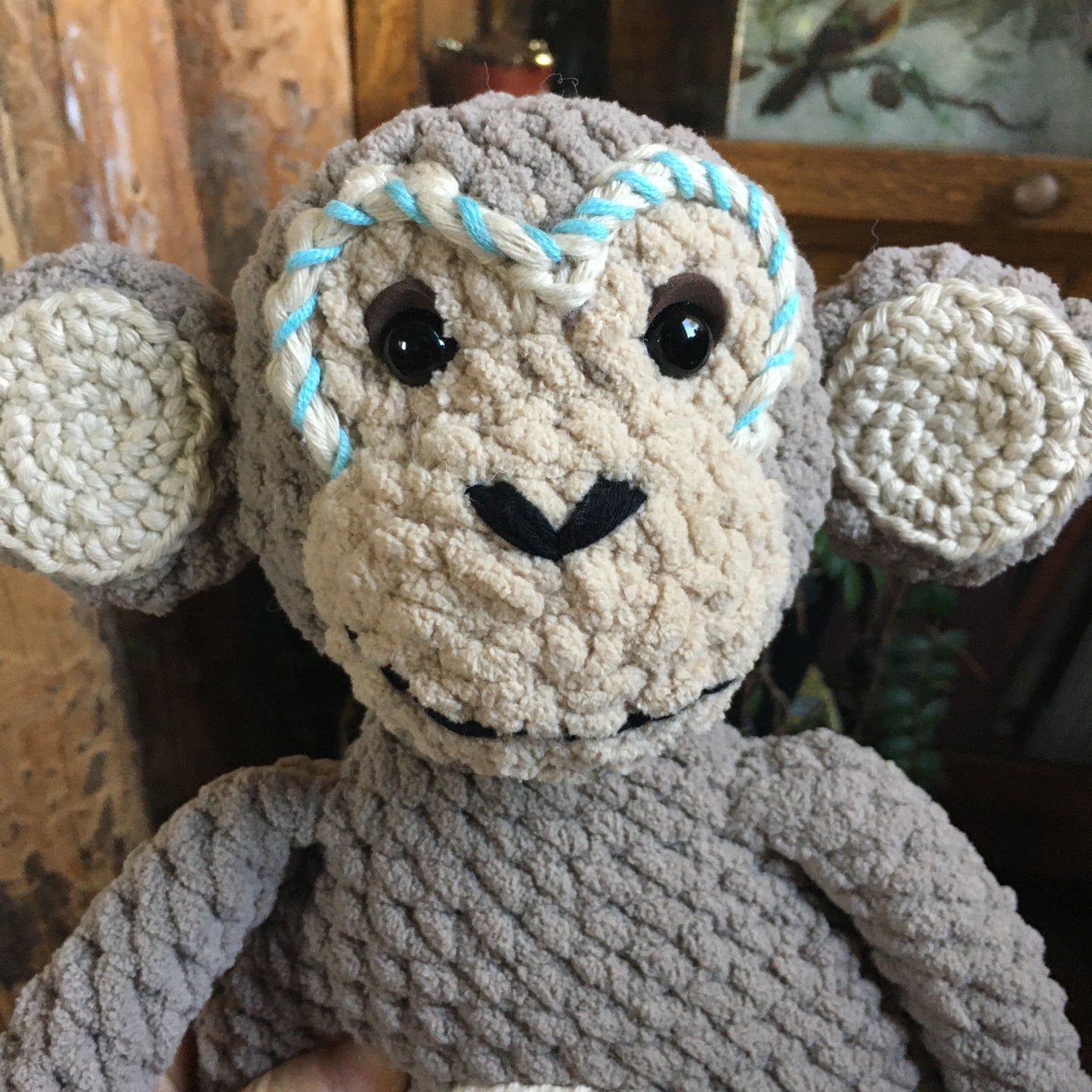 MOOKIE the funny little monkey - milk chocolate and blue