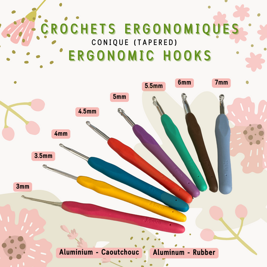 CROCHET ERGONOMIQUE À L’UNITÉ - CONIQUE (TAPERED)