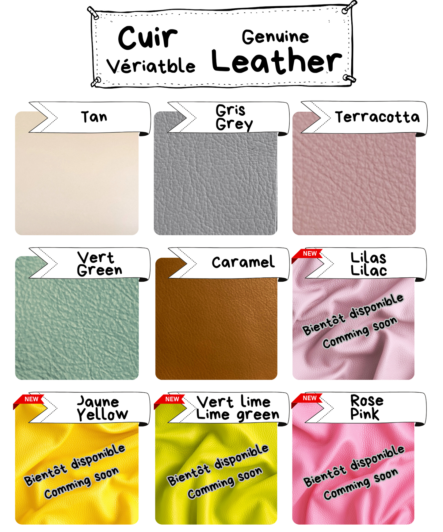 RECTANGULAR LABEL - Genuine leather