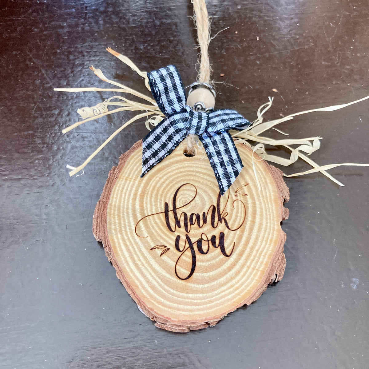 THANK YOU - WOODEN LOG ORNAMENT (5-6 cm)