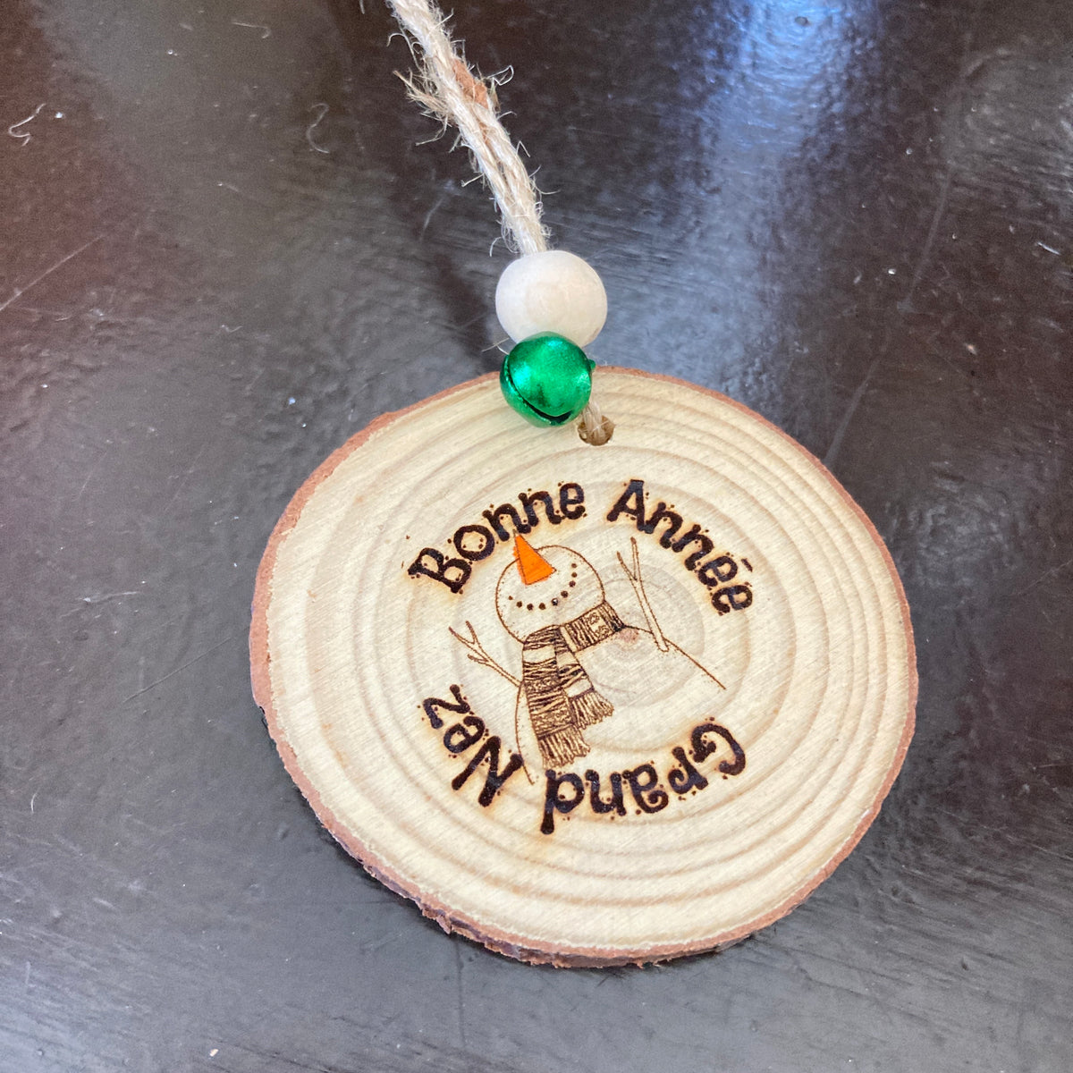 HAPPY NEW YEAR BIG NOSE (#2) - Engraved Wooden Ornament