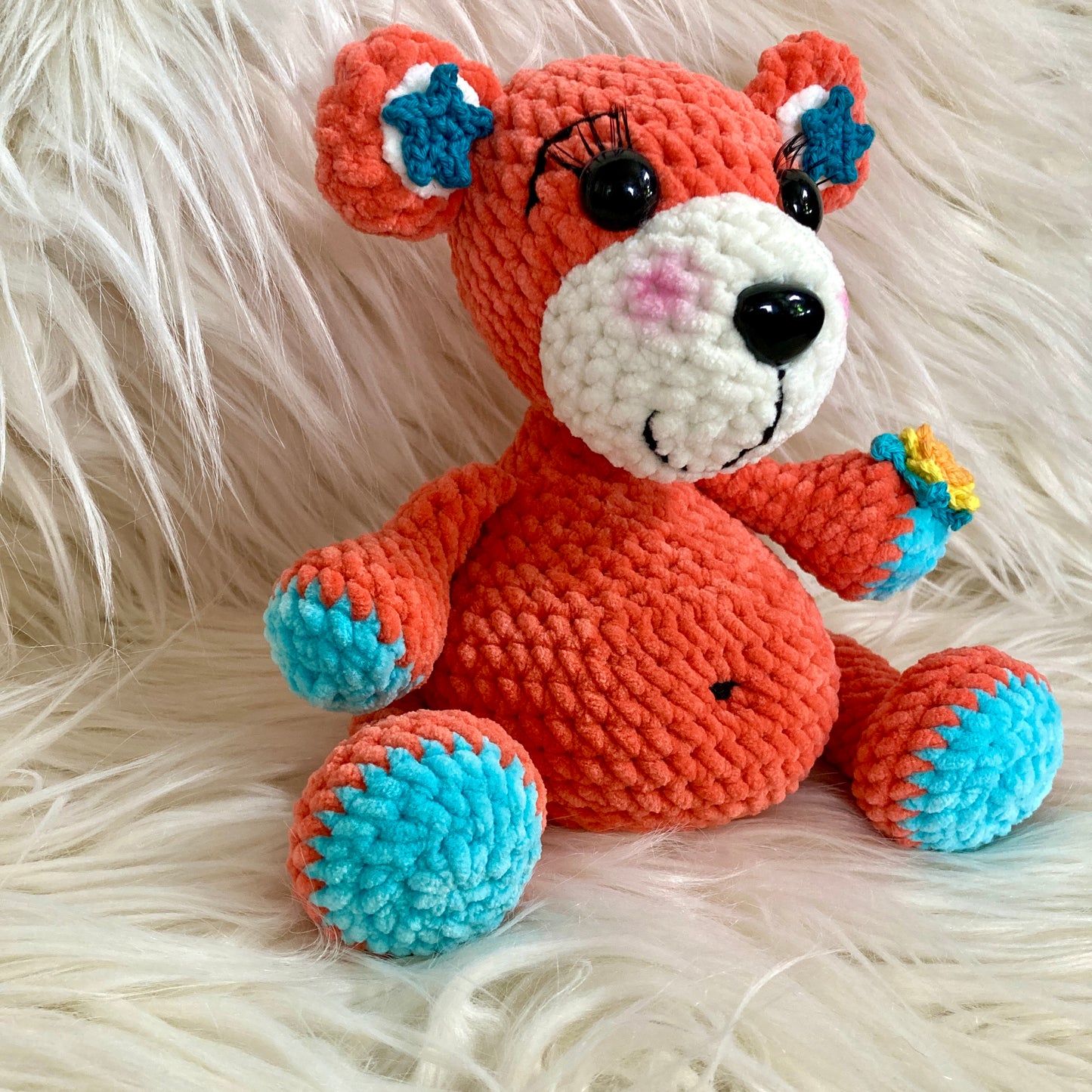 MINNIE L’OURSON - Couleur mango - peut être personnalisé en PELUCHE DE NAISSANCE (1061)