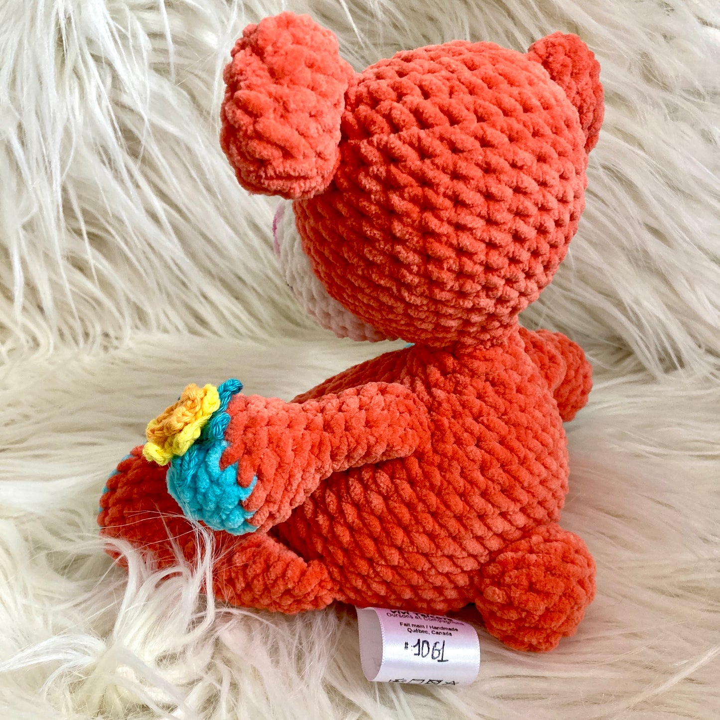 MINNIE L’OURSON - Couleur mango - peut être personnalisé en PELUCHE DE NAISSANCE (1061)