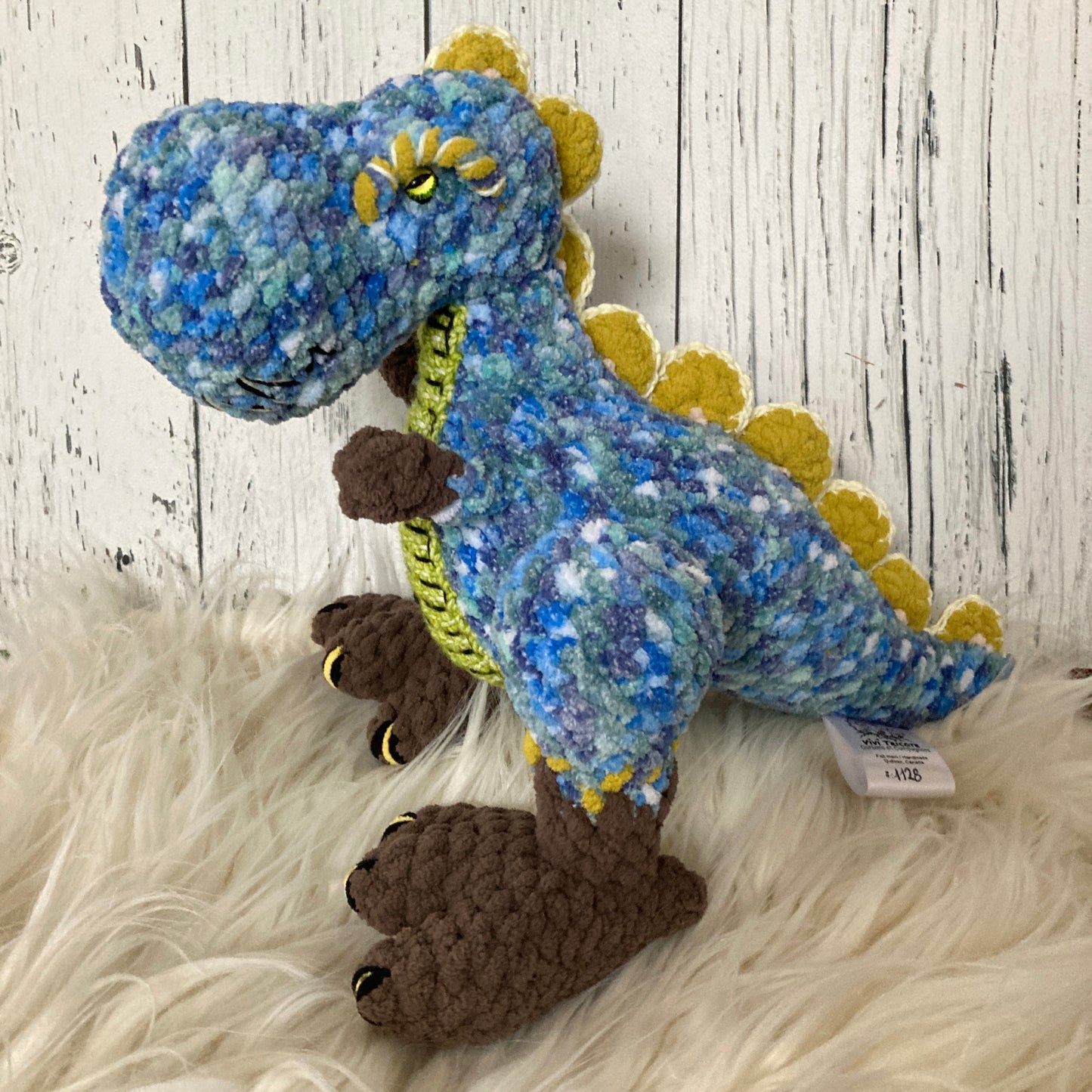 REX LE T-REX BLEU à grosse bedaine, peut être  personnalisé en TOUTOU DE NAISSANCE (#1128)