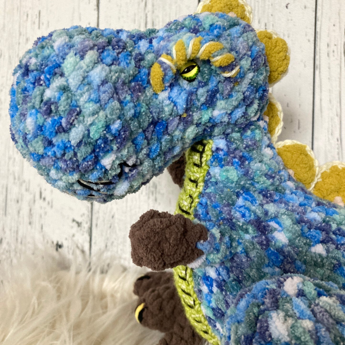 REX LE T-REX BLEU à grosse bedaine, peut être  personnalisé en TOUTOU DE NAISSANCE (#1128)