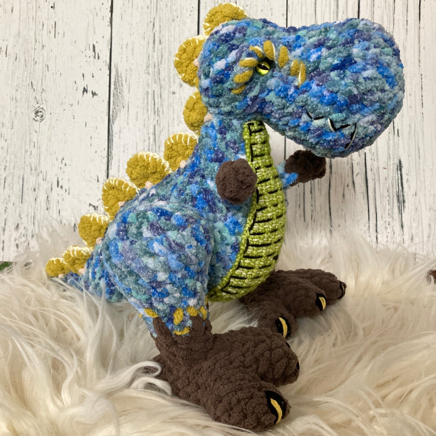 REX LE T-REX BLEU à grosse bedaine, peut être  personnalisé en TOUTOU DE NAISSANCE (#1128)