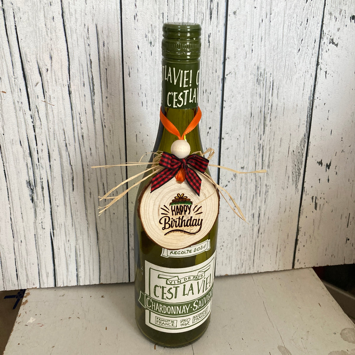 HAPPY BIRTHDAY - WOODEN LOG ORNAMENT (5-6 cm)