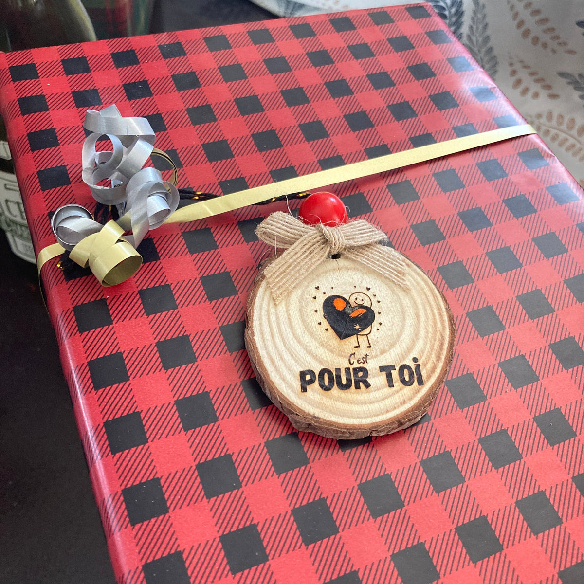 FOR YOU - WOODEN LOG ORNAMENT (5-6 cm)