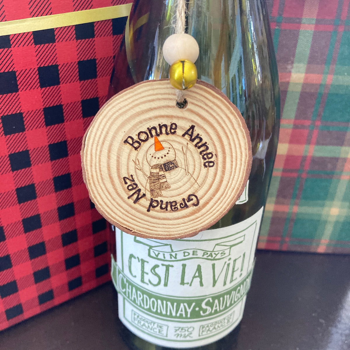 HAPPY NEW YEAR BIG NOSE (#2) - Engraved Wooden Ornament