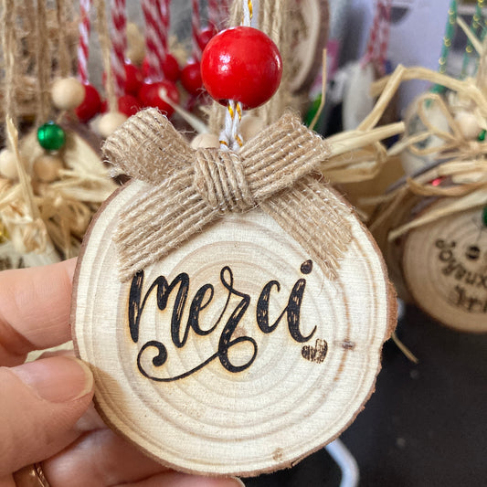 THANK YOU - WOODEN LOG ORNAMENT (5-6 cm)