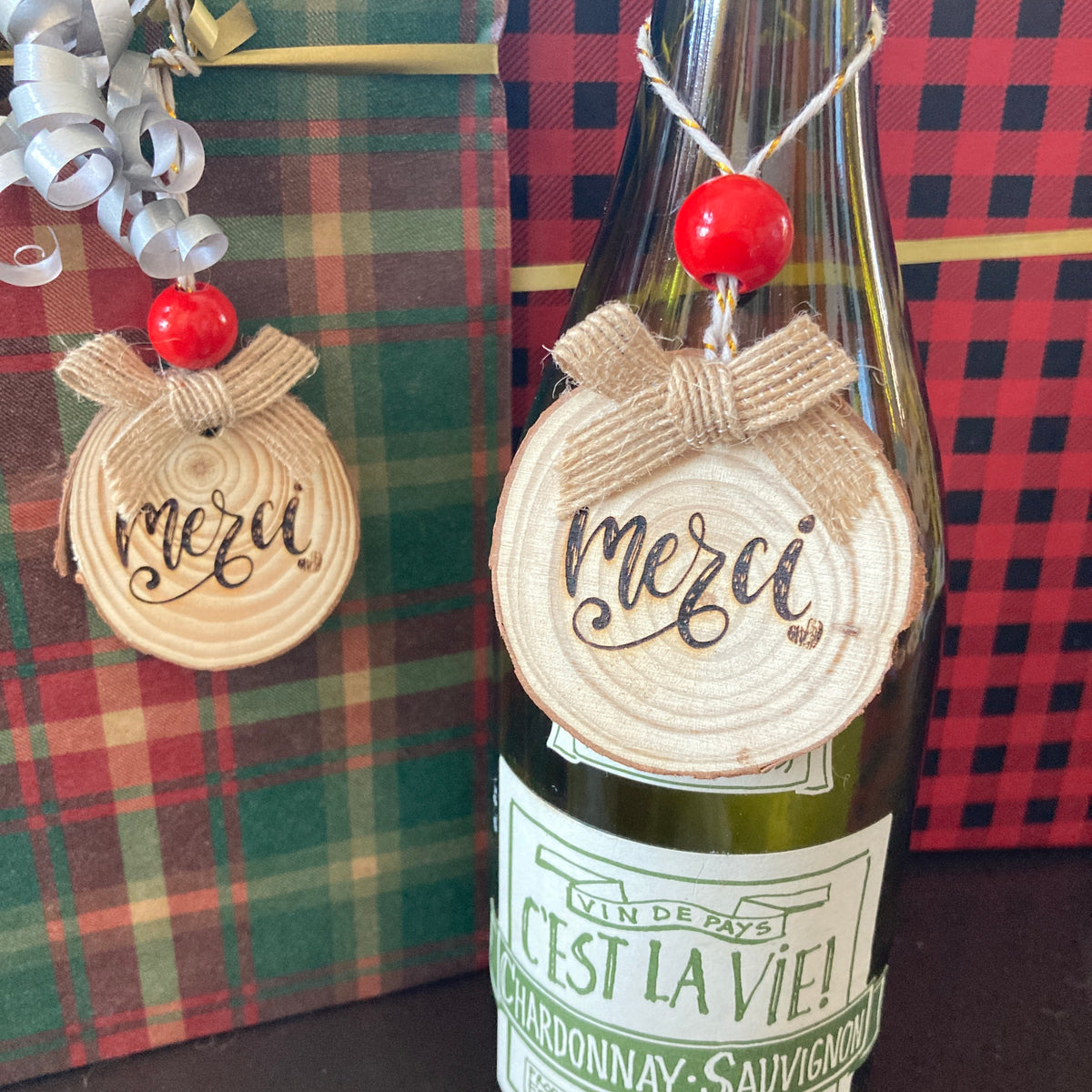 THANK YOU - WOODEN LOG ORNAMENT (5-6 cm)