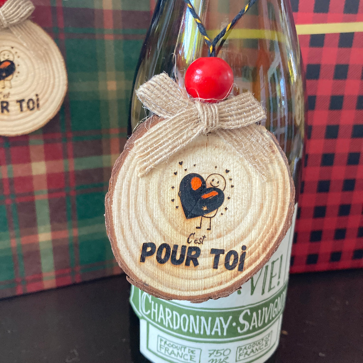 FOR YOU - WOODEN LOG ORNAMENT (5-6 cm)