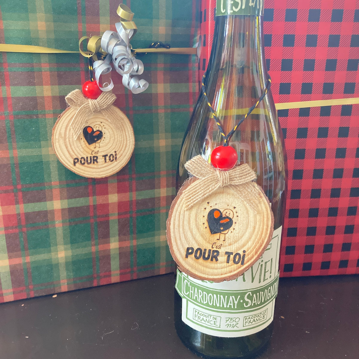 FOR YOU - WOODEN LOG ORNAMENT (5-6 cm)