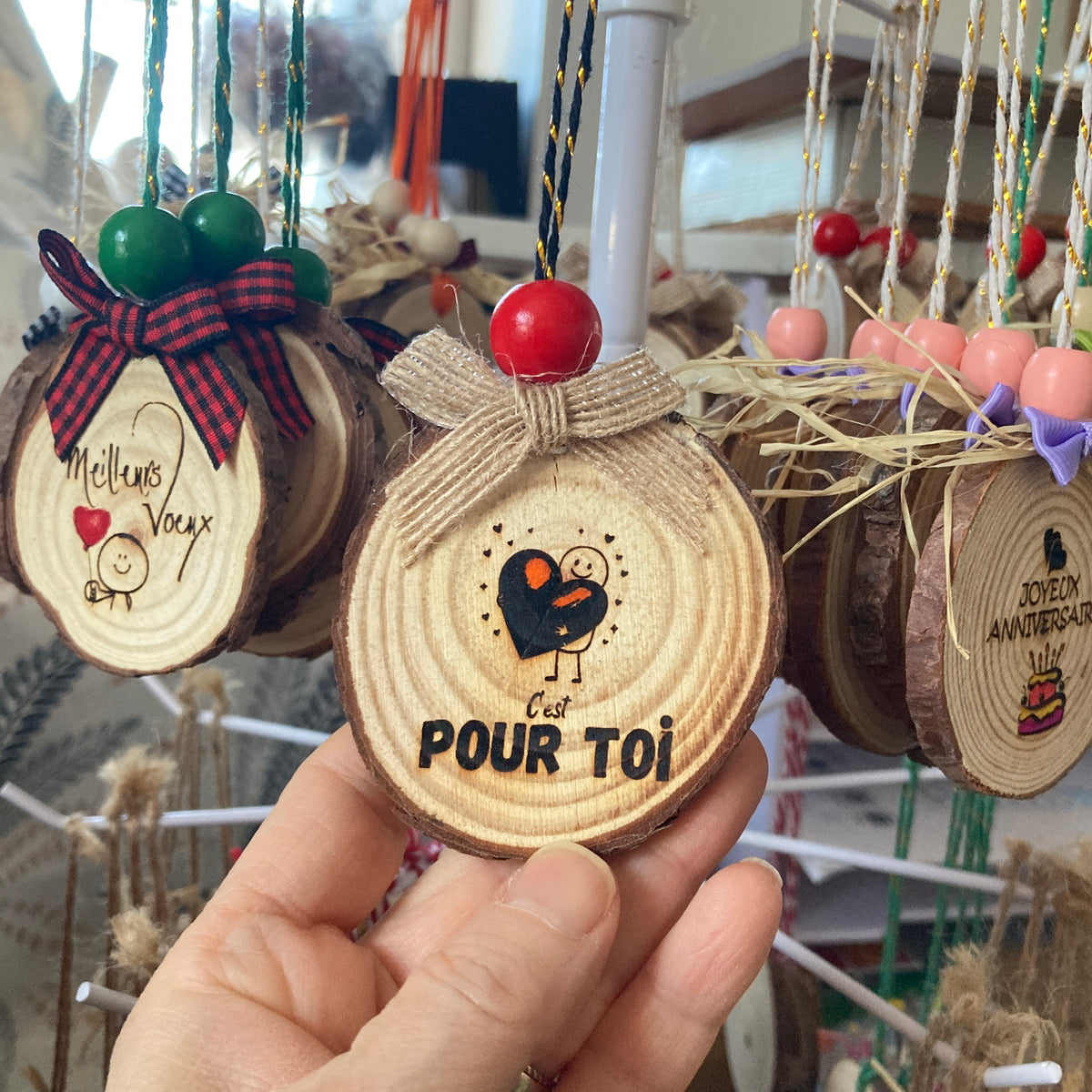 FOR YOU - WOODEN LOG ORNAMENT (5-6 cm)