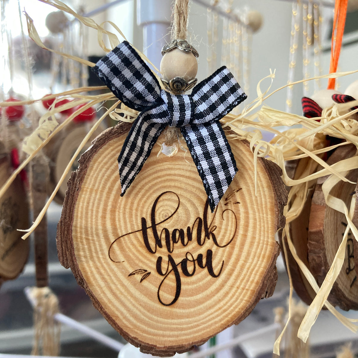 THANK YOU - WOODEN LOG ORNAMENT (5-6 cm)