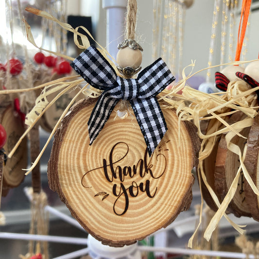 THANK YOU - WOODEN LOG ORNAMENT (5-6 cm)