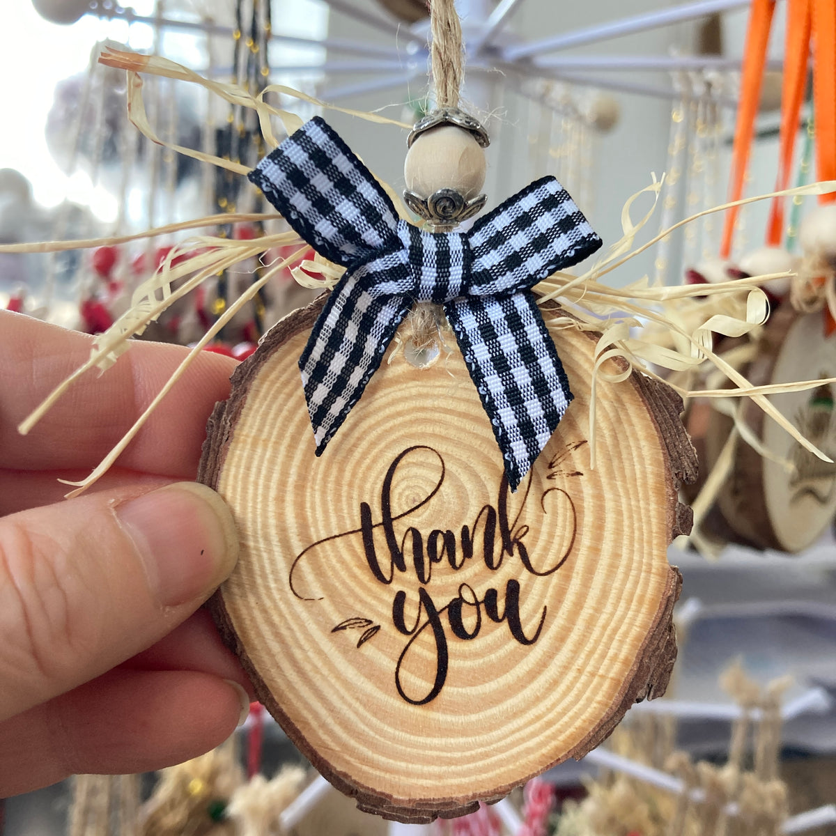 THANK YOU - WOODEN LOG ORNAMENT (5-6 cm)