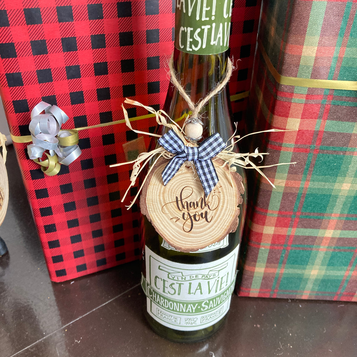 THANK YOU - WOODEN LOG ORNAMENT (5-6 cm)