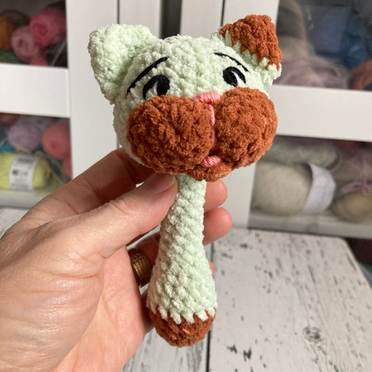 BONO the jade green/brown mini-KITTEN - RATTLE (1165)