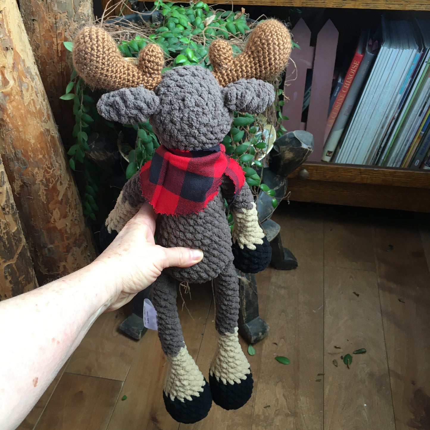 Jack The NONORIGNAL the lumberjack style moose plush toy, Can be personalized as a BIRTH DOUBLE