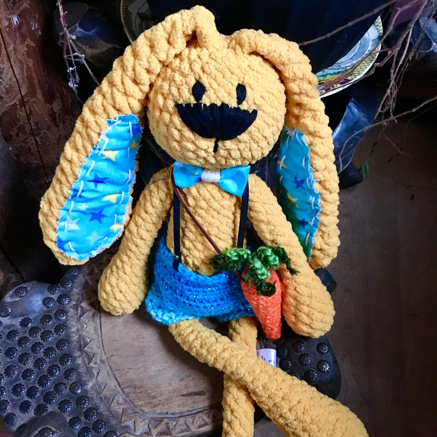 The SUN YELLOW CULOTTED RABBIT - Can be personalized as a birth plushies