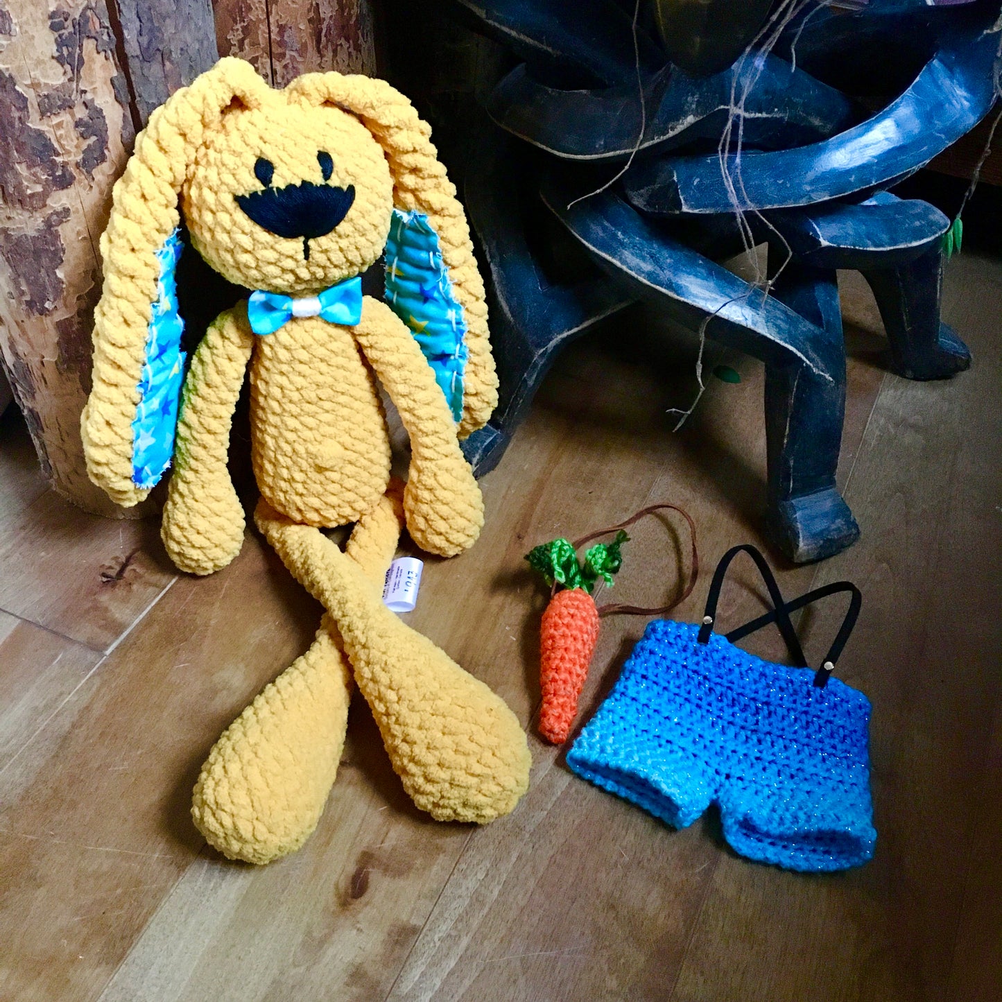 The SUN YELLOW CULOTTED RABBIT - Can be personalized as a birth plushies