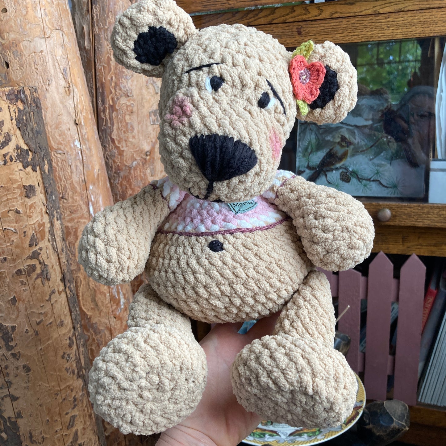 MINNIE L’OURSON - amigurumi à grosse bedaine - peut être personnalisé en PELUCHE DE NAISSANCE