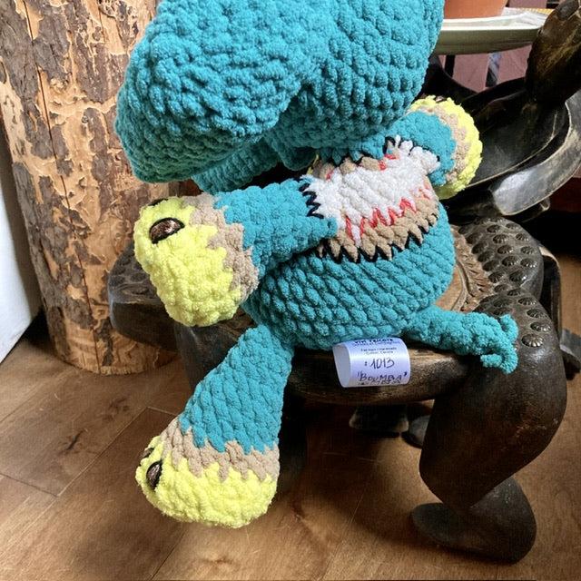 BOUMBA L’ÉLÉPHANT TURQUOISE à grosse bedaine - peut être personnalisé en PELUCHE DE NAISSANCE