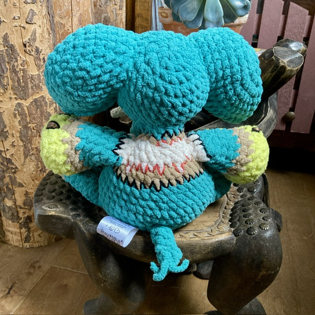 BOUMBA L’ÉLÉPHANT TURQUOISE à grosse bedaine - peut être personnalisé en PELUCHE DE NAISSANCE