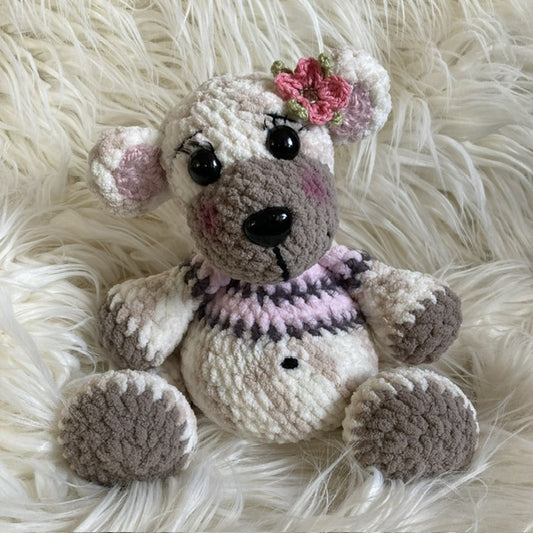 MINNIE L’OURSON POLAIRE - amigurumi à grosse bedaine - peut être personnalisé en PELUCHE DE NAISSANCE