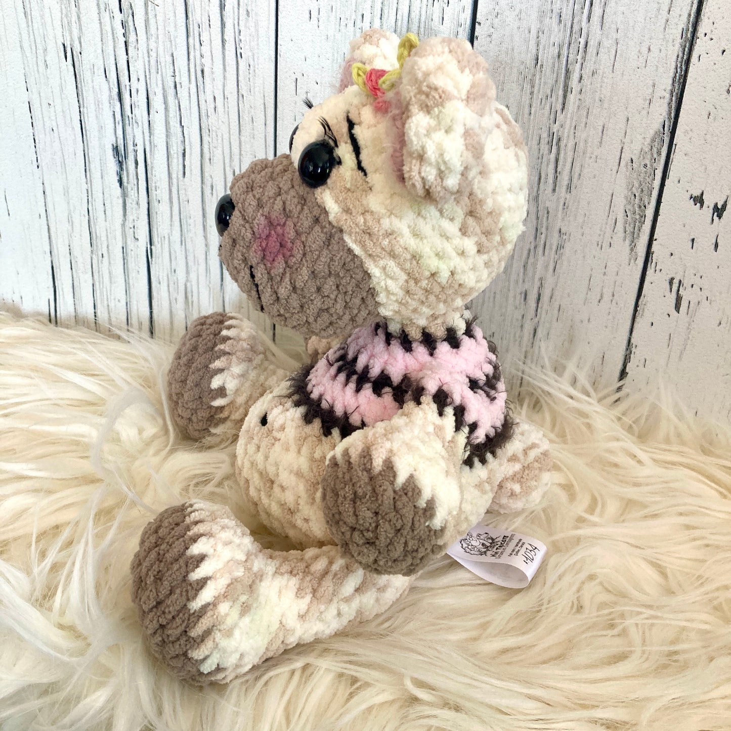 MINNIE THE POLAR BEAR - amigurumi with big belly - can be personalized as a BIRTH PLUSH (Copy)