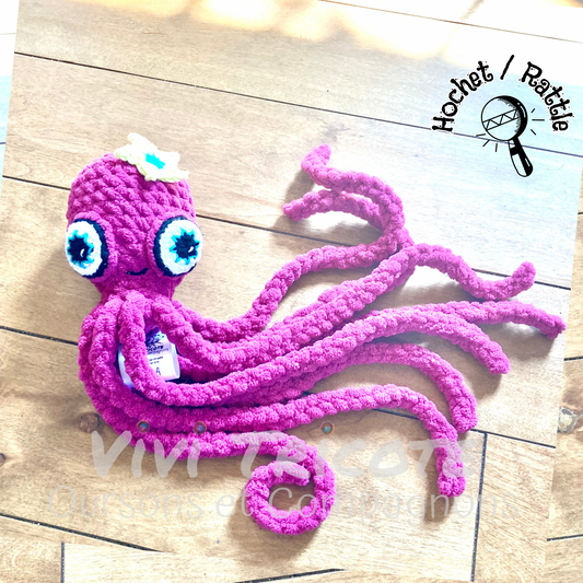 OLLIE LA PIEUVRE Fuchsia - Amigurumi HOCHET (#1044)