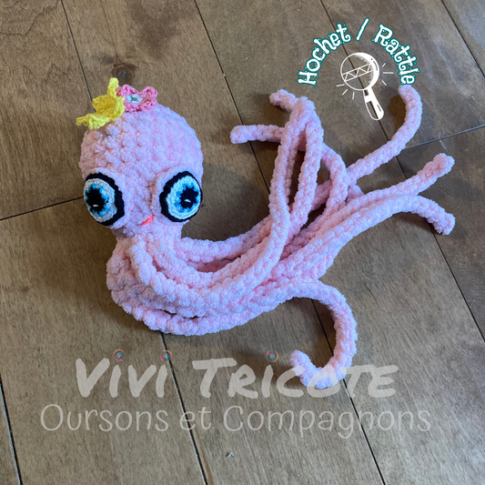 OLLIE LA PIEUVRE Rose bébé - Amigurumi HOCHET (#1052)