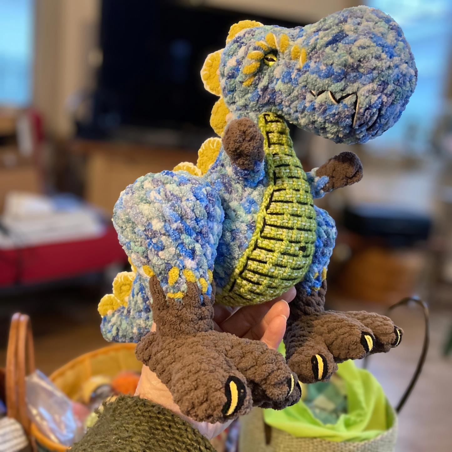 REX LE T-REX BLEU à grosse bedaine, peut être  personnalisé en TOUTOU DE NAISSANCE (#1128)