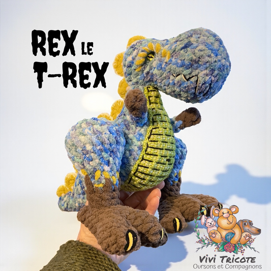 REX LE T-REX BLEU à grosse bedaine, peut être  personnalisé en TOUTOU DE NAISSANCE (#1128)
