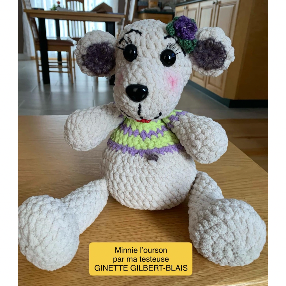 MINNIE, L’OURSON POLAIRE - PATRON AU CROCHET à télécharger, tutoriel PDF FRANÇAIS ou ANGLAIS