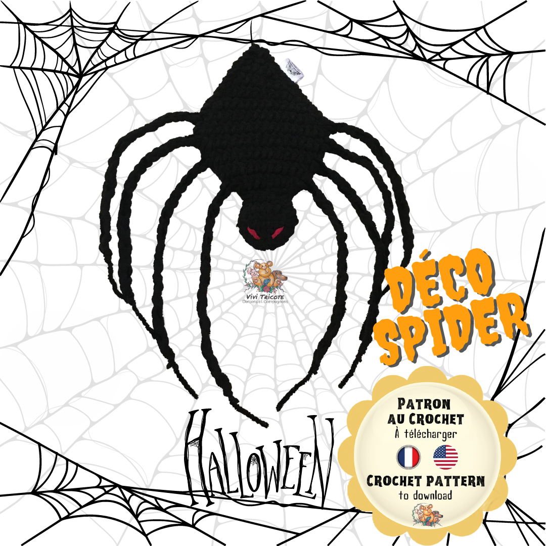 DÉCO SPIDER  Patron au crochet à télécharger - PDF Français et anglais