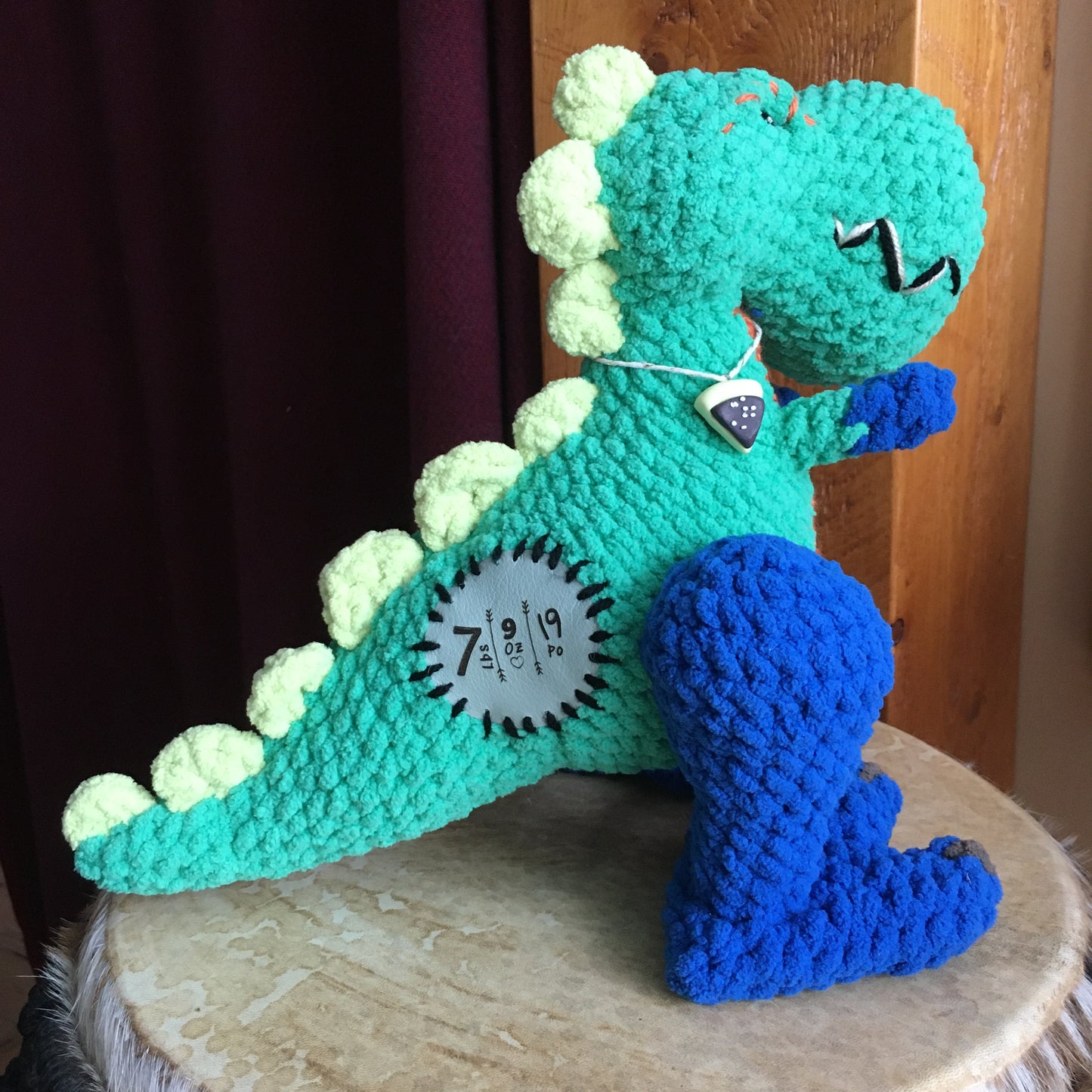 Sammy Le T-Rex with Big Bedaine, can be personalized in Birth
